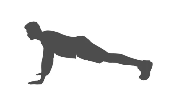 Silhouette Athlète Formation Sportive Illustration Vectorielle Style Plat — Image vectorielle