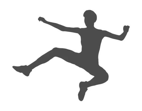Silhouette Atleta Allenamento Sportivo Illustrazione Vettoriale Stile Piatto — Vettoriale Stock