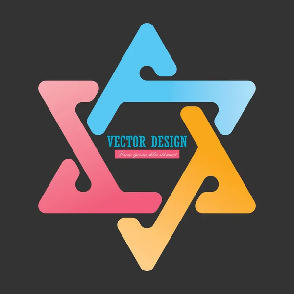 Zwei Miteinander Verflochtene Dreiecke Vorlage Für Ein Logo Logo Oder — Stockvektor