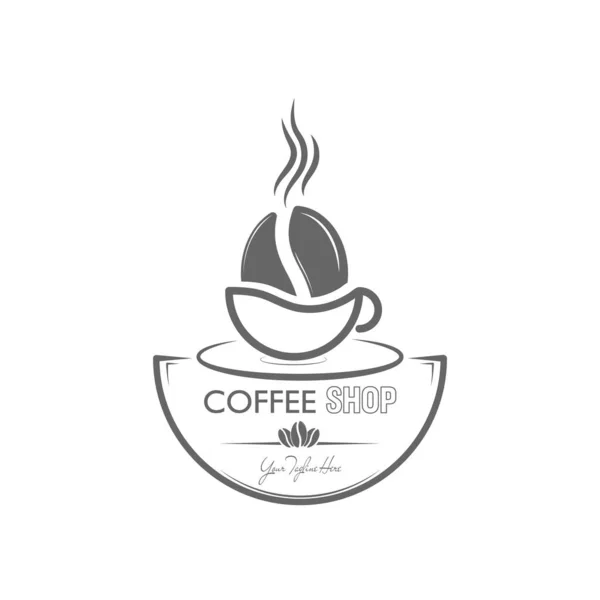 커피숍 커피숍 커피숍 찾는다 장식을 창조적 스티커나 브랜드 디자인을 — 스톡 벡터