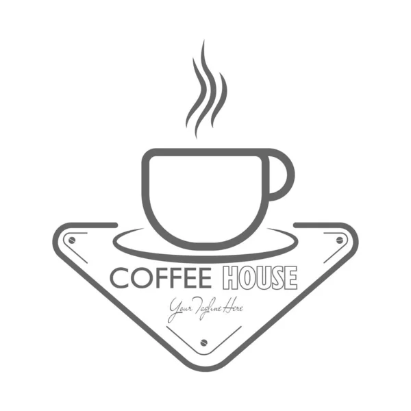 Logó Kávéház Kávéház Kávézó Vagy Bár Számára Egy Csésze Kávé — Stock Vector