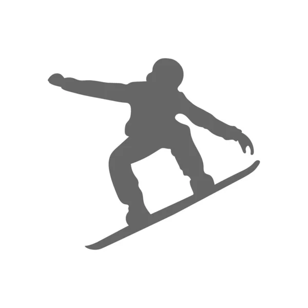 Silhouette Eines Snowboarders Ein Sportler Auf Einem Brett Für Den — Stockvektor