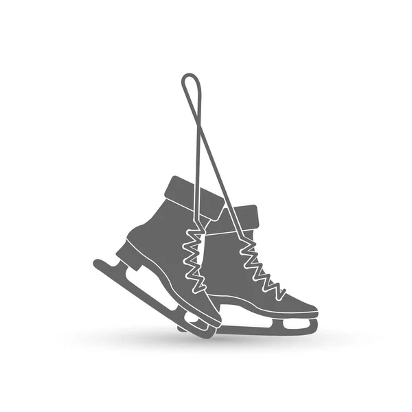花样滑冰 运动器材的轮廓 平面风格 — 图库矢量图片