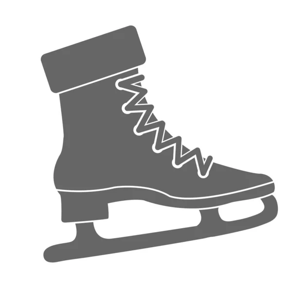 Patinaje Artístico Silueta Equipamiento Deportivo Estilo Plano — Vector de stock