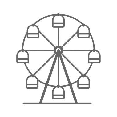 Lunaparktaki dönme dolap ikonu. Beyaz arkaplanda izole edilmiş vektör illüstrasyonu.