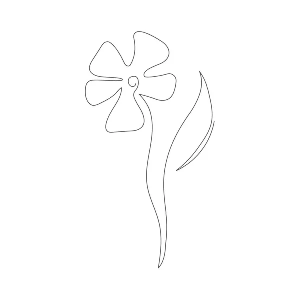 Bitmeyen Bir Çizgiden Gelen Çiçek Logo Etiket Marka Hatıra Defteri — Stok Vektör