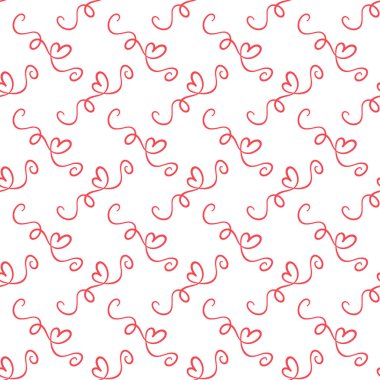 Doku, tekstil ve basit arka planlar için kaligrafik klasik aşk sembolünün kusursuz deseni. Düz tasarım.