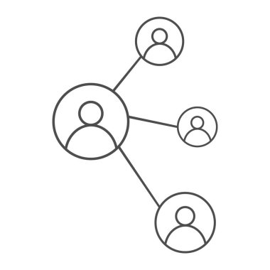 Bir sosyal ağın vektör simgesi. İletişim ve ortaklık unsuru. Düz Biçim