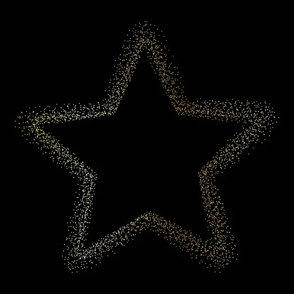 Star Golden Dust Black Background Flat Style — Stock Vector