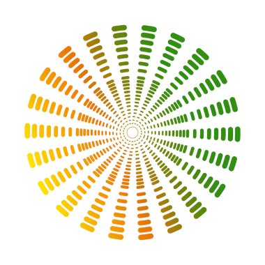 Yaratıcı tasarım için farklı boyutlarda çok renkli vuruşlar çemberi. Basit Biçim