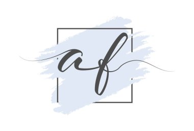 Çerçevede renkli bir arkaplanda küçük harflerle AF yazıyor. Basit Biçim