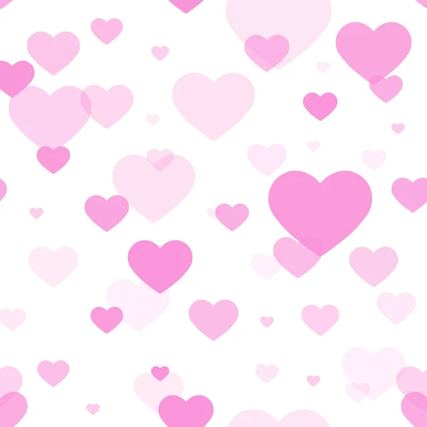Seamless Geometric Pattern Pink Hearts Different Transparency Textures Textiles Simple — Stock Vector
