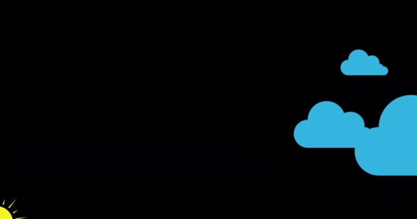 Clouds Sun Partially Cloudy Sunrise Sunset Floating Clouds Stock Animation — Wideo stockowe