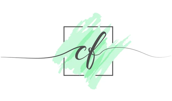 Calligraphic Lowercase Letters Single Line Colored Background Frame Vector Illustration — 스톡 벡터