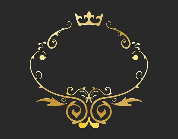 Золотий Круглий Ажурний Орнамент Декоративна Кругла Рамка Елегантний Дизайн Простий — стоковий вектор