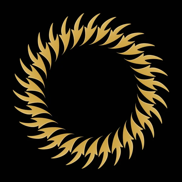 Золотий Круглий Ажурний Орнамент Декоративна Кругла Рамка Елегантний Дизайн Простий — стоковий вектор