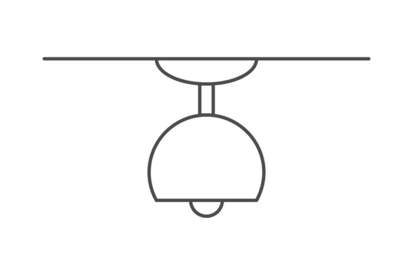 シャンデリアのベクトルアイコン 天井ランプ 白い背景に隔離されたストックイラスト シンプルな線形設計 平面設計 — ストックベクタ