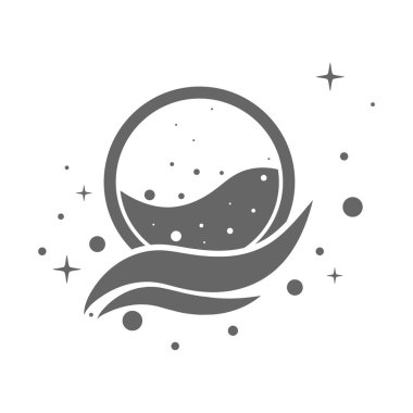 Çamaşır ya da kuru temizleme logosu şablonu. Bir logo, marka, etiket için boş. Düz biçim