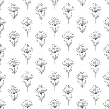 Doku, tekstil ve basit arka planlar için kusursuz çiçek deseni. Vektör illüstrasyonu