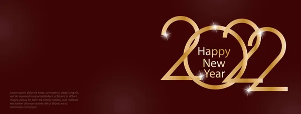 2022 Feliz Ano Novo Saudação Letras Douradas Para Cartões Banners —  Vetores de Stock