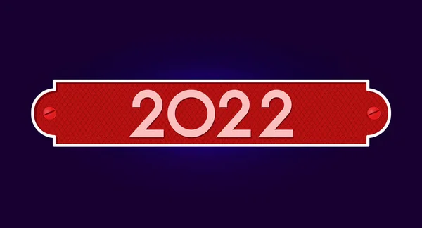 Νέο Έτος 2022 Μια Πινακίδα Τον Αριθμό 2022 Καλά Χριστούγεννα — Διανυσματικό Αρχείο