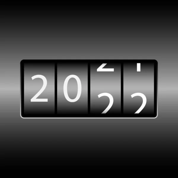 Kilometerzähler Mit Den Zahlen 2022 Das Neue Jahr 2022 Steht — Stockvektor