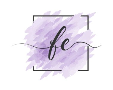 Kaligrafik küçük harfler F ve E bir çerçevedeki renkli bir arkaplan üzerinde sağlam bir çizgi ile yazılır. Basit Biçim