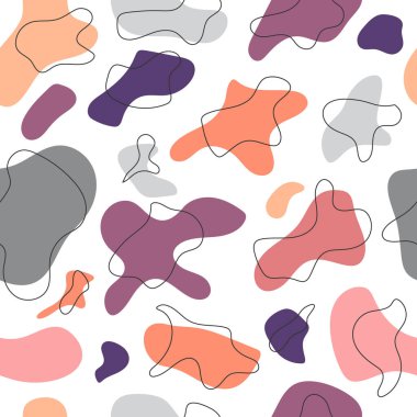 Modern renkler, dokular, tekstil ve basit arka planlar için kusursuz soyut şekiller. Düz biçim