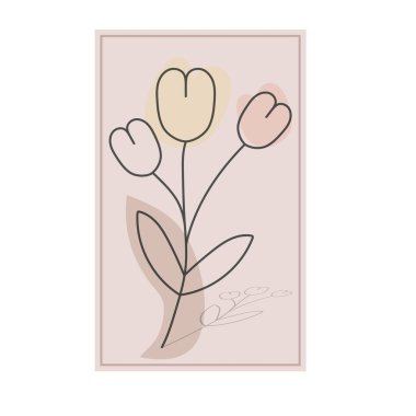 Çiçek, soyut figürlerle renkli bir arkaplanda elle çizilmiştir. Soyut bir tablo, kapak, poster ya da kartpostal. Basit styl