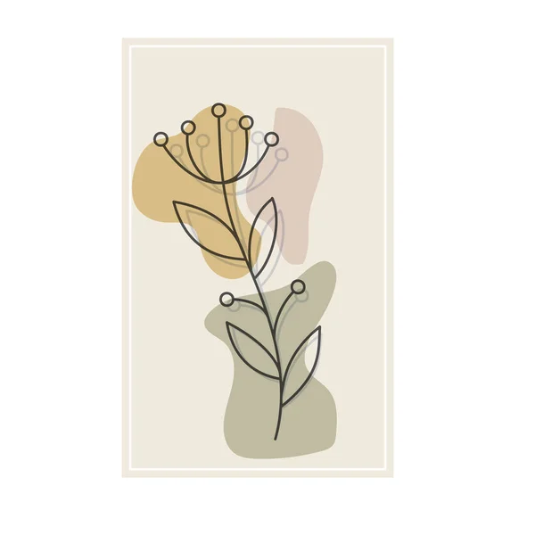 Çiçek Soyut Figürlerle Renkli Bir Arkaplanda Elle Çizilmiştir Soyut Bir — Stok Vektör
