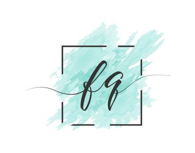 Kaligrafik küçük harf F ve G bir çerçevede renkli bir arkaplan üzerinde katı bir çizgi ile yazılır. Basit Biçim