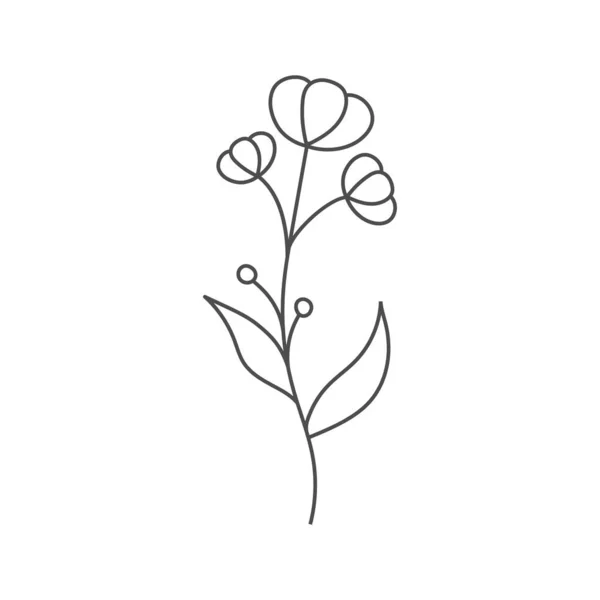 花卉是手绘的颜色书籍 剪贴簿 创意自然设计 明信片 邀请函和印刷品 简单的风格 — 图库矢量图片