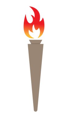 Renkli meşale simgesi. Logolar, web siteleri, uygulamalar ve tematik tasarım için vektör resmi, düz biçim.