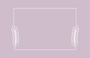 Posterler, kartlar, davetiyeler ve yaratıcı tasarımlar için metin içeren dikdörtgen bir çerçeveye bir dal ekin. Düz biçim