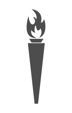 Meşale simgesi. Logolar, web siteleri, uygulamalar ve tematik tasarım için vektör resmi, düz biçim.