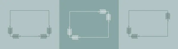 Набор Прямоугольных Рамок Обрамленных Растениями Плакатов Открыток Приглашений Творческих Проектов — стоковый вектор