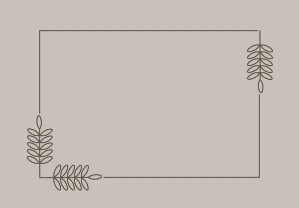 Plantez Branche Dans Cadre Rectangulaire Avec Place Pour Texte Pour — Image vectorielle