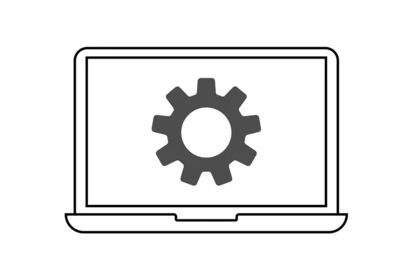 Ikona Pomocy Technicznej Konserwacja Sprzętu Komputerowego Sprzęt Ekranie Laptopa Styl — Wektor stockowy