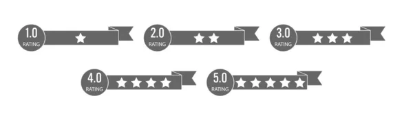 Conjunto Cintas Con Estrellas Calificación Estilo Plano — Archivo Imágenes Vectoriales