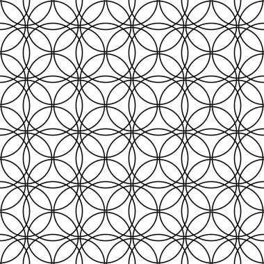 Kusursuz geometrik doğrusal desen kesişen daireler yaratır. Doku, tekstil ve basit arka planlar için bir süs. Düz biçim