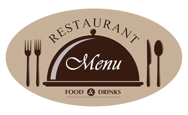 Логотип Наклейка Логотип Ресторана Кафе Плоский Стиль — стоковый вектор