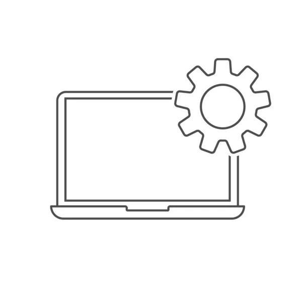 Ikona Pomocy Technicznej Konserwacja Sprzętu Komputerowego Sprzęt Ekranie Laptopa Styl — Wektor stockowy