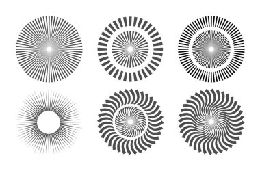 Güneş ışığı için seçenekler. Radyal şerit koleksiyonu. Düz tasarım