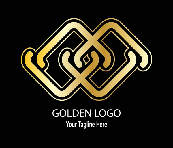 ビジネス 企業や識別記号のスタイルのための抽象的な金のロゴ ブランドやステッカー 平面設計 — ストックベクタ