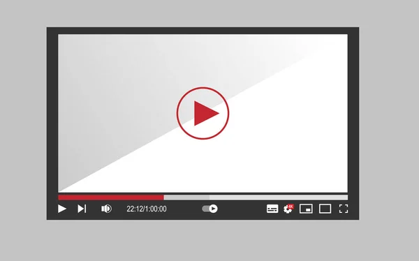 Reproductor Vídeo Para Aplicaciones Móviles Sitios Web Plantilla Ilustración Vector — Archivo Imágenes Vectoriales