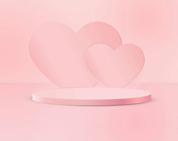 Pasarela Con Corazón Fondo Tonos Rosados Una Ilustración Para Bodas — Vector de stock