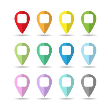 Merkezinde kare boşluk olan bir harita için renkli noktalar veya noktalar kümesi. Düz tasarım.