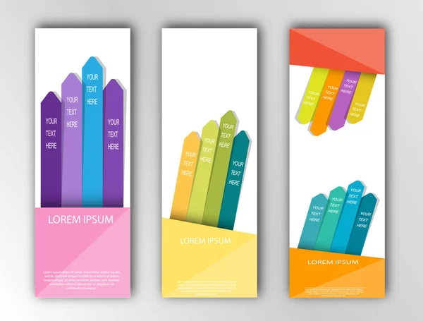 Set Abstracte Sjablonen Voor Ansichtkaarten Banners Groeten Creatief Design Vlakke — Stockvector