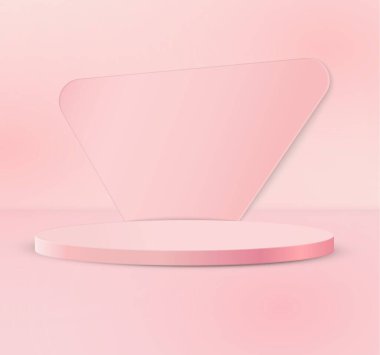 podium is in pink shades. Illustration for weddings, birthdays, Valentine's Day and congratulations. Scalable vector drawing clipart