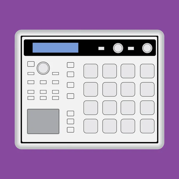 Szekvenszer midi termelési központ sampler drum machine ikonra. — Stock Vector